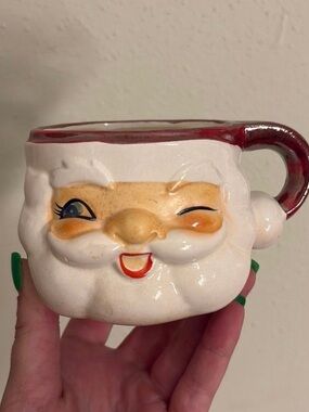 Holt-Howard vintage Ceramic Mug  winking Santa RARE